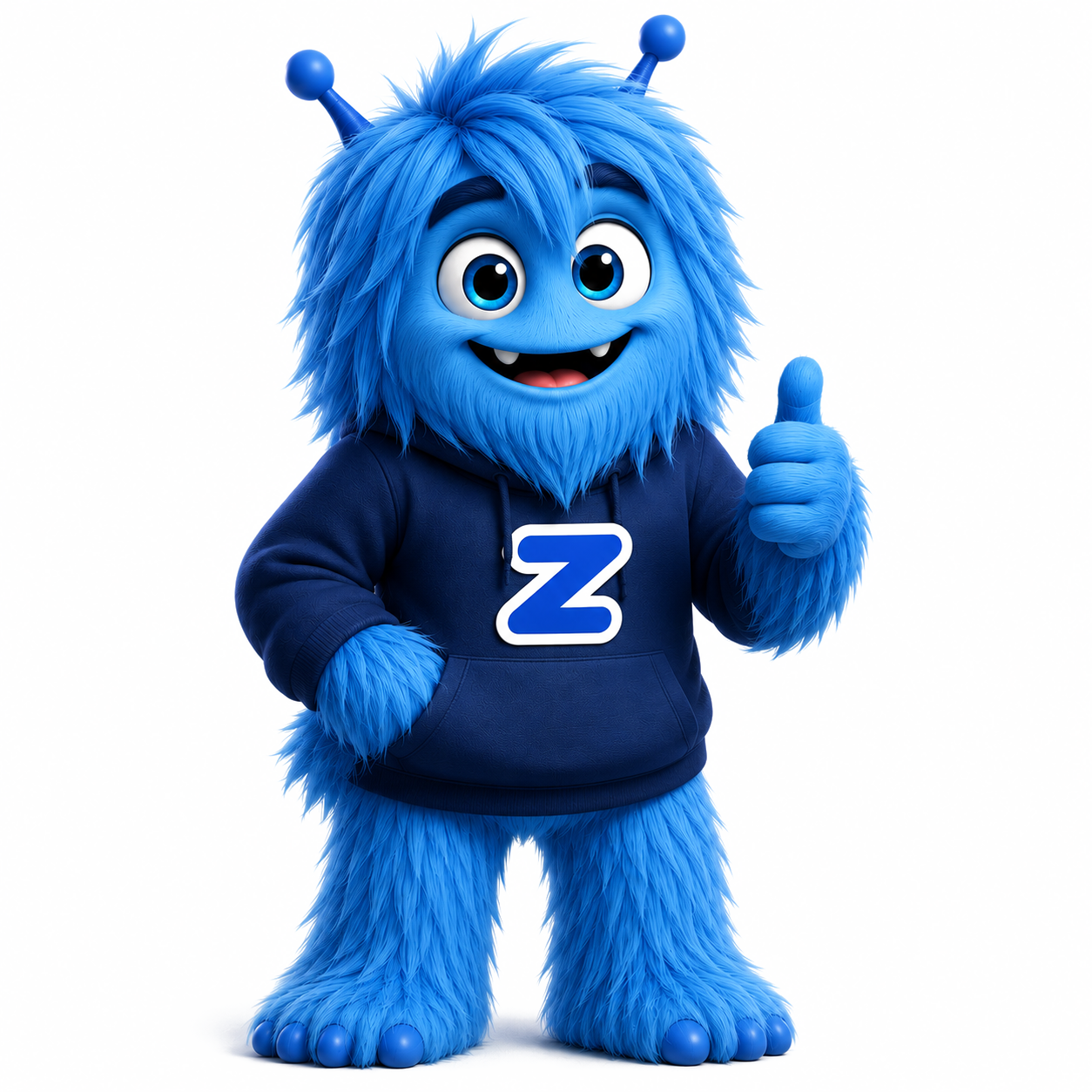 Zuplix, mascote azul da empresa